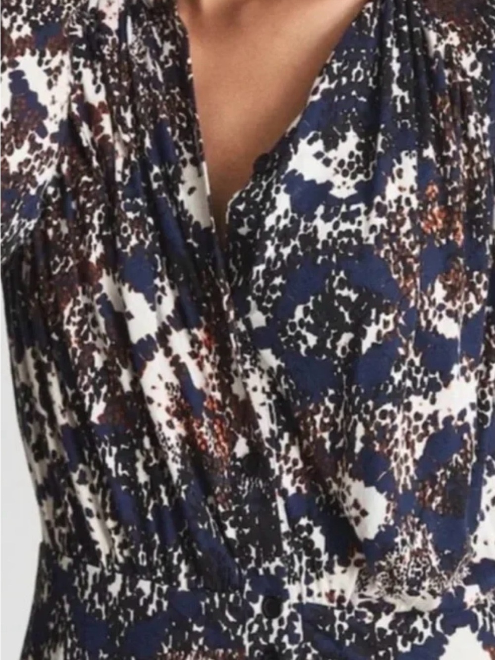 Reiss NWT Antonia printed Jersey Dress. Size 4. Black cream, browns - Picture 7 of 10